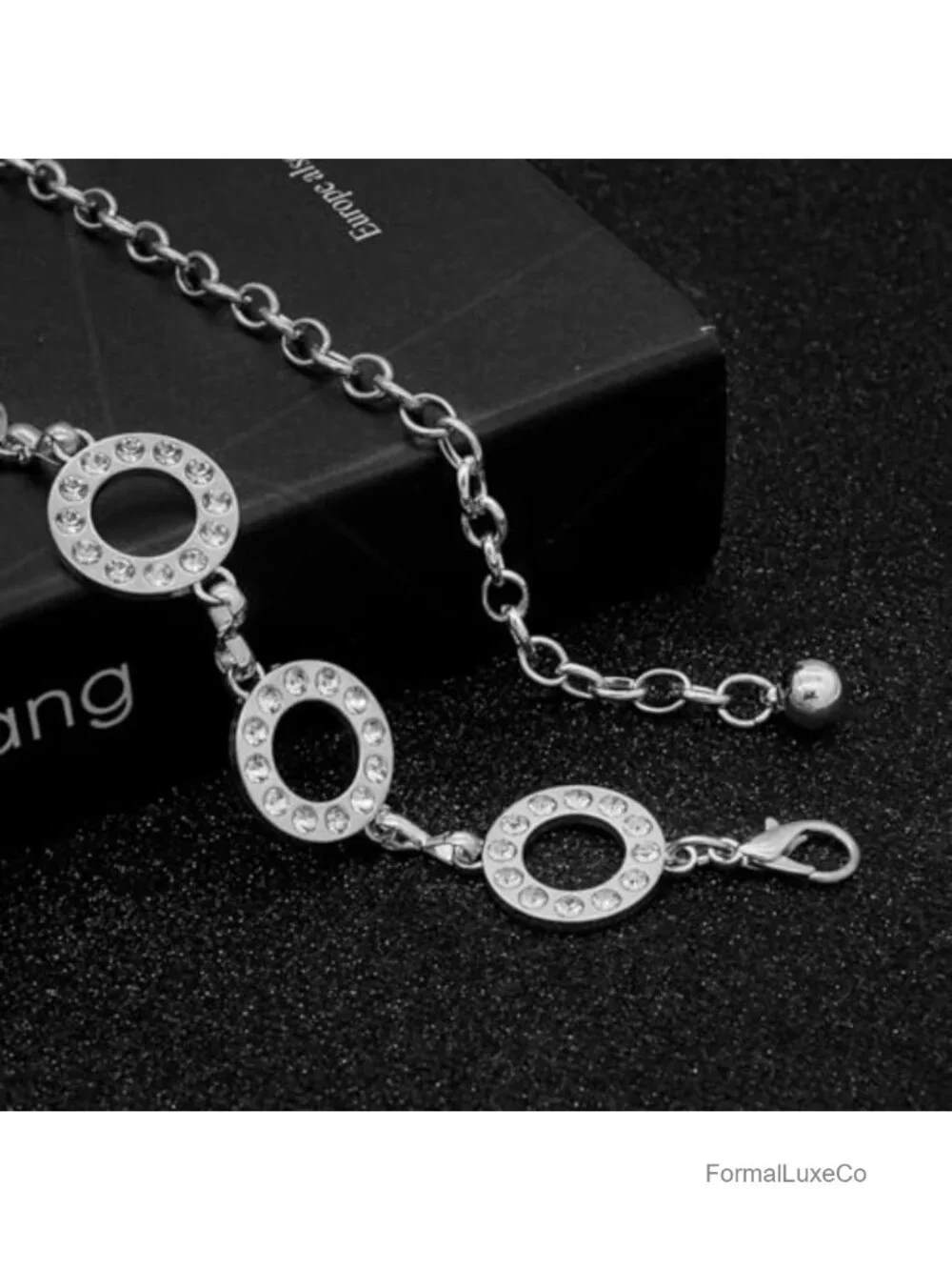 Rhinestone Chain Belt Metal Waist Chain for Dress Party